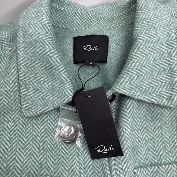 Rails Women's Wool Blend Connie Shirt Jacket Kelly Herringbone XL NWT $363 - Picture 10 of 13